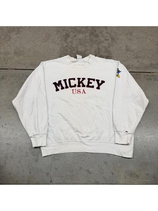 Disney Other - vintage mickey mouse disney usa white spell out crewneck size medium HAS STAIN